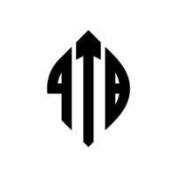 qtb-Kreisbuchstaben-Logo-Design mit Kreis- und Ellipsenform. qtb ellipsenbuchstaben mit typografischem stil. Die drei Initialen bilden ein Kreislogo. qtb Kreisemblem abstrakter Monogramm-Buchstabenmarkierungsvektor. vektor