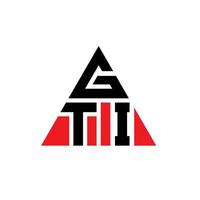 gti triangel bokstavslogotypdesign med triangelform. gti triangel logotyp design monogram. gti triangel vektor logotyp mall med röd färg. gti triangulär logotyp enkel, elegant och lyxig logotyp.