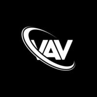 vav logotyp. vav brev. vav brev logotyp design. initialer vav logotyp länkad med cirkel och versaler monogram logotyp. vav typografi för teknik, företag och fastighetsmärke. vektor