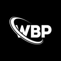 wbp-Logo. wp brief. wbp-Brief-Logo-Design. wbp-Logo mit Initialen, verbunden mit Kreis und Monogramm-Logo in Großbuchstaben. wbp Typografie für Technologie-, Business- und Immobilienmarke. vektor