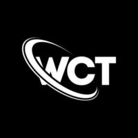 wct-Logo. wct-Brief. wct-Buchstaben-Logo-Design. Initialen WCT-Logo verbunden mit Kreis und Monogramm-Logo in Großbuchstaben. wct typografie für technologie-, geschäfts- und immobilienmarke. vektor