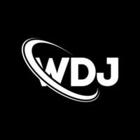 wdj-Logo. wdj-Brief. Wdj-Brief-Logo-Design. wdj-Logo mit den Initialen, verbunden mit einem Kreis und einem Monogramm-Logo in Großbuchstaben. wdj-typografie für technologie-, geschäfts- und immobilienmarke. vektor