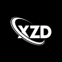 xzd-Logo. xzd Brief. xzd-Buchstaben-Logo-Design. xzd-Logo mit den Initialen, verbunden mit einem Kreis und einem Monogramm-Logo in Großbuchstaben. xzd-typografie für technologie-, geschäfts- und immobilienmarke. vektor