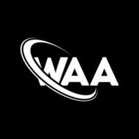 Waa-Logo. wa Brief. waa-Buchstaben-Logo-Design. Initialen waa-Logo verbunden mit Kreis und Monogramm-Logo in Großbuchstaben. waa typografie für technologie-, geschäfts- und immobilienmarke. vektor