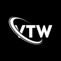 vtw logotyp. vtw brev. vtw brev logotyp design. initialer vtw logotyp länkad med cirkel och versaler monogram logotyp. vtw typografi för teknik, företag och fastighetsmärke. vektor