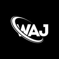 Waj-Logo. Waj-Brief. waj-Buchstaben-Logo-Design. Initialen-Waj-Logo, verbunden mit Kreis und Monogramm-Logo in Großbuchstaben. waj-typografie für technologie-, geschäfts- und immobilienmarke. vektor
