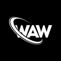 waw-Logo. Wow Brief. Waw-Brief-Logo-Design. Initialen-WAW-Logo, verbunden mit Kreis und Monogramm-Logo in Großbuchstaben. waw-typografie für technologie-, geschäfts- und immobilienmarke. vektor