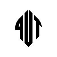 qut-Kreis-Buchstaben-Logo-Design mit Kreis- und Ellipsenform. qut Ellipsenbuchstaben mit typografischem Stil. Die drei Initialen bilden ein Kreislogo. qut-Kreis-Emblem abstrakter Monogramm-Buchstaben-Markierungsvektor. vektor