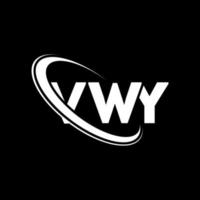 vwy logotyp. vwy brev. vwy brev logotyp design. initialer vwy logotyp länkad med cirkel och versaler monogram logotyp. vwy typografi för teknik, företag och fastighetsmärke. vektor