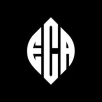 eca cirkel bokstavslogotyp design med cirkel och ellipsform. eca ellipsbokstäver med typografisk stil. de tre initialerna bildar en cirkellogotyp. eca cirkel emblem abstrakt monogram brev märke vektor. vektor