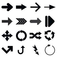 Pfeilzeichen schwarze einfache Symbole vektor