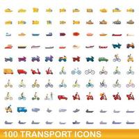 100 Transportsymbole im Cartoon-Stil vektor