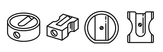 Anspitzer-Symbole gesetzt, Umrissstil vektor