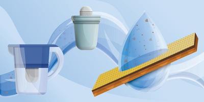 Filterwasser-Konzept-Banner, Cartoon-Stil vektor