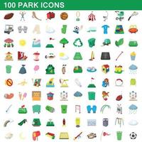 100 Parksymbole im Cartoon-Stil vektor