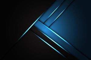 abstraktes blaues Licht auf schwarzer metallischer Textur mit einfachem Textdesign moderner futuristischer Luxus-Hintergrund eps10 Vektor