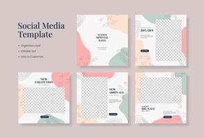 Social-Media-Vorlage, trendiger editierbarer Social-Media-Hintergrund vektor