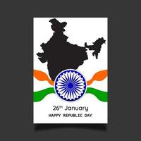 glad indiska republikens dag firande affisch eller banner bakgrund med text 26 januari och indiska flaggan vektor