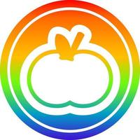 Bio-Apfel kreisförmig im Regenbogenspektrum vektor