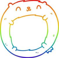 Regenbogen-Gradientenlinie Zeichnung Cartoon-Bär vektor