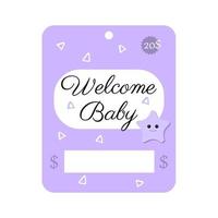 Willkommens-Baby-Babyparty-Gruß-Einladungskarten. Baby-Geschenkkarte, Geldkartenvorlage. Vektor-Illustration. vektor