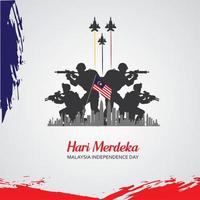 malaysischer unabhängigkeitstag. vorlage für hintergrund, banner, karte, poster. Vektor-Illustration. vektor
