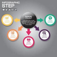 Infografik-Designelemente mit 5 Schritten für Ihre Geschäftsvektorillustration. vektor