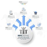 affärskrets infografiska element med 5 alternativ eller steg. vektor