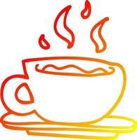 warme Gradientenlinie Zeichnung Cartoon Tasse Tee vektor