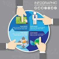 Infografik Designvorlage und Geschäftskonzept mit 4 Optionen, Teilen, Schritten oder Prozessen. Kann für Workflow-Layout, Diagramm, Nummernoptionen und Webdesign verwendet werden. vektor