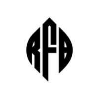 rfb cirkelbokstavslogotypdesign med cirkel och ellipsform. rfb ellipsbokstäver med typografisk stil. de tre initialerna bildar en cirkellogotyp. rfb cirkel emblem abstrakt monogram bokstav märke vektor. vektor