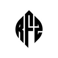 rfz-Kreisbuchstaben-Logo-Design mit Kreis- und Ellipsenform. rfz-ellipsenbuchstaben mit typografischem stil. Die drei Initialen bilden ein Kreislogo. rfz-Kreis-Emblem abstrakter Monogramm-Buchstaben-Markenvektor. vektor