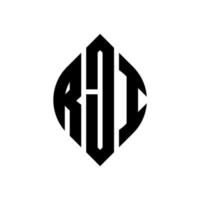 rji-Kreis-Buchstaben-Logo-Design mit Kreis- und Ellipsenform. Rji-Ellipsenbuchstaben mit typografischem Stil. Die drei Initialen bilden ein Kreislogo. Rji-Kreis-Emblem abstrakter Monogramm-Buchstaben-Markierungsvektor. vektor