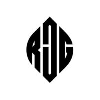Rjg-Kreisbuchstaben-Logo-Design mit Kreis- und Ellipsenform. Rjg-Ellipsenbuchstaben mit typografischem Stil. Die drei Initialen bilden ein Kreislogo. rjg-Kreis-Emblem abstrakter Monogramm-Buchstaben-Markierungsvektor. vektor