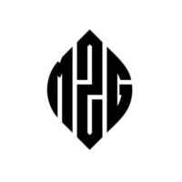 mzg-Kreisbuchstaben-Logo-Design mit Kreis- und Ellipsenform. mzg Ellipsenbuchstaben mit typografischem Stil. Die drei Initialen bilden ein Kreislogo. mzg-Kreis-Emblem abstrakter Monogramm-Buchstaben-Markierungsvektor. vektor