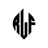 rlf-Kreisbuchstaben-Logo-Design mit Kreis- und Ellipsenform. rlf ellipsenbuchstaben mit typografischem stil. Die drei Initialen bilden ein Kreislogo. rlf-Kreis-Emblem abstrakter Monogramm-Buchstaben-Markierungsvektor. vektor