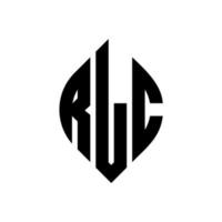 rlc cirkel bokstavslogotyp design med cirkel och ellipsform. rlc ellipsbokstäver med typografisk stil. de tre initialerna bildar en cirkellogotyp. rlc cirkel emblem abstrakt monogram brev märke vektor. vektor