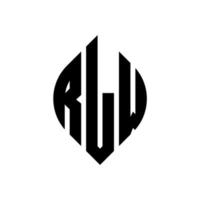 rlw-Kreisbuchstaben-Logo-Design mit Kreis- und Ellipsenform. rlw ellipsenbuchstaben mit typografischem stil. Die drei Initialen bilden ein Kreislogo. rlw Kreisemblem abstrakter Monogramm-Buchstabenmarkierungsvektor. vektor