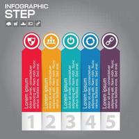 Timeline Infografiken Design-Vorlage mit 5 Optionen, Prozessdiagramm, Vektor eps10 Illustration