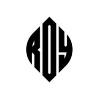 roy cirkel bokstavslogotyp design med cirkel och ellipsform. roy ellips bokstäver med typografisk stil. de tre initialerna bildar en cirkellogotyp. roy cirkel emblem abstrakt monogram brev märke vektor. vektor