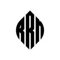 rrm-Kreis-Buchstaben-Logo-Design mit Kreis- und Ellipsenform. rrm ellipsenbuchstaben mit typografischem stil. Die drei Initialen bilden ein Kreislogo. rrm-Kreis-Emblem abstrakter Monogramm-Buchstaben-Markierungsvektor. vektor