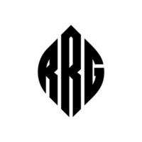 rg-Kreis-Buchstaben-Logo-Design mit Kreis- und Ellipsenform. rrg Ellipsenbuchstaben mit typografischem Stil. Die drei Initialen bilden ein Kreislogo. rrg-Kreis-Emblem abstrakter Monogramm-Buchstaben-Markierungsvektor. vektor