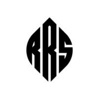 rrs-Kreisbuchstaben-Logo-Design mit Kreis- und Ellipsenform. rrs Ellipsenbuchstaben mit typografischem Stil. Die drei Initialen bilden ein Kreislogo. rrs Kreisemblem abstrakter Monogramm-Buchstabenmarkierungsvektor. vektor