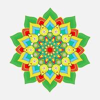 Vektor handgezeichnete Doodle-Mandala mit Herzen. ethnisches mandala mit bunter verzierung. helle Farben. isoliert. Illustration im Doodle-Stil.