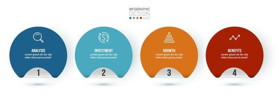 Infografik-Vorlage Geschäftskonzept mit Schritt. vektor