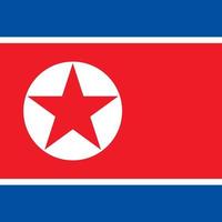 Nordkorea-Flagge, offizielle Farben. Vektor-Illustration. vektor