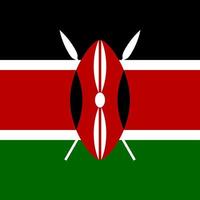 Kenia-Flagge, offizielle Farben. Vektor-Illustration. vektor