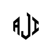 Aji-Brief-Logo-Design mit Polygonform. aji-polygon- und würfelform-logo-design. Aji Sechseck-Vektor-Logo-Vorlage in weißen und schwarzen Farben. aji-monogramm, geschäfts- und immobilienlogo. vektor