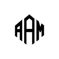 aam brev logotyp design med polygon form. aam polygon och kubform logotypdesign. aam hexagon vektor logotyp mall vita och svarta färger. aam monogram, affärs- och fastighetslogotyp.