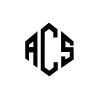 acs bokstavslogotypdesign med polygonform. acs polygon och kub form logotyp design. acs hexagon vektor logotyp mall vita och svarta färger. acs monogram, affärs- och fastighetslogotyp.